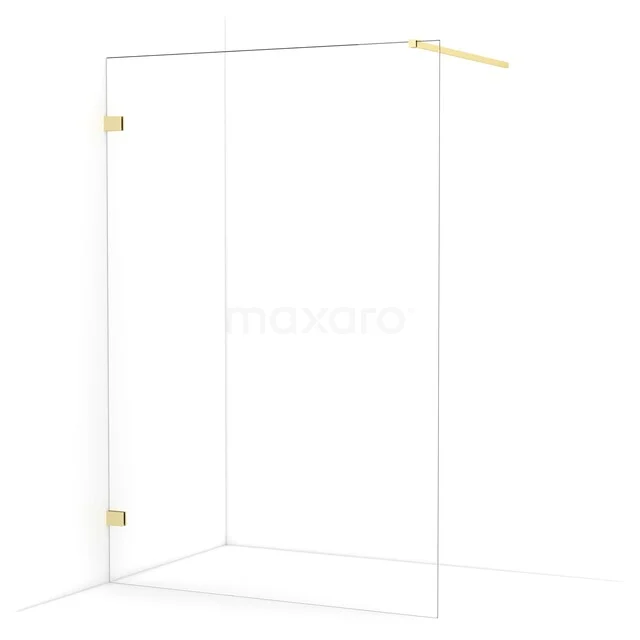 Diamond begehbare Dusche | 130 cm Helles Gold  Feste Wand IDA13120LG