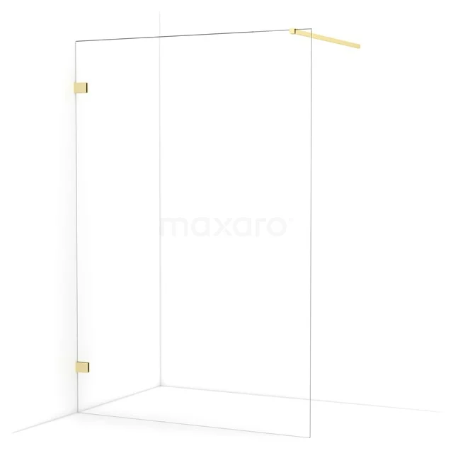 Diamond Walk-in shower | 140 cm Light gold Clear glass Fixed wall IDA14120LG