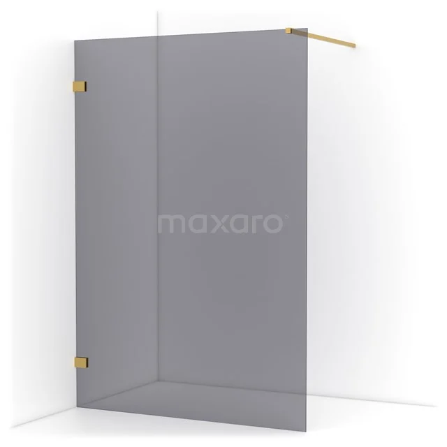Diamond Walk-in shower | 140 cm Gold Smoke glass Fixed wall IDA14121GG