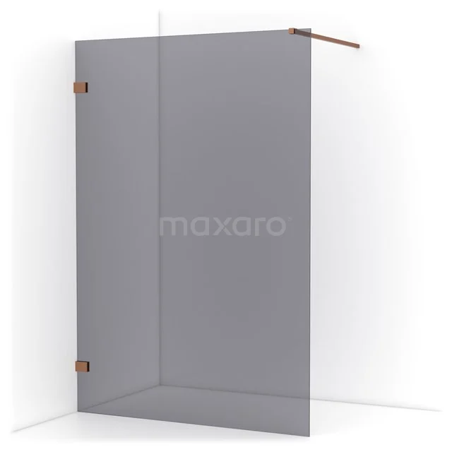 Diamond Walk-in shower | 140 cm Copper Smoke glass Fixed wall IDA14121KP