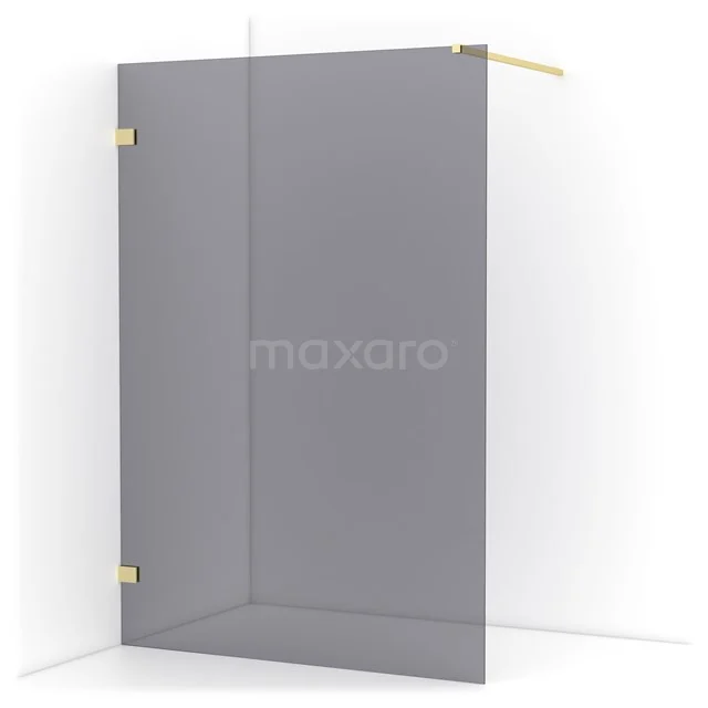 Diamond Walk-in shower | 140 cm Light gold Smoke glass Fixed wall IDA14121LG