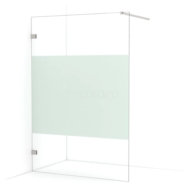 Diamond Walk-in shower | 140 cm Stainless steel Clear with matt strip Fixed wall IDA14123BR