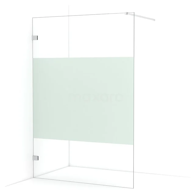 Diamond Walk-in shower | 140 cm Chrome Clear with matt strip Fixed wall IDA14123C