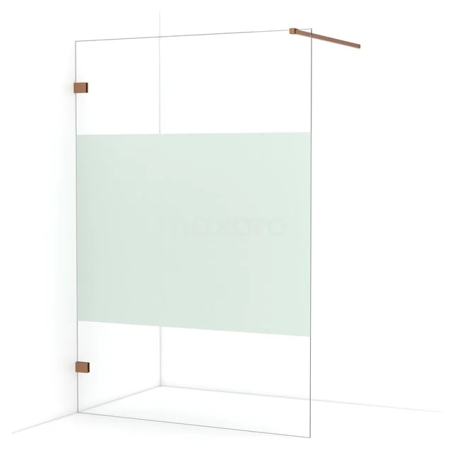 Diamond Walk-in shower | 140 cm Copper Clear with matt strip Fixed wall IDA14123KP