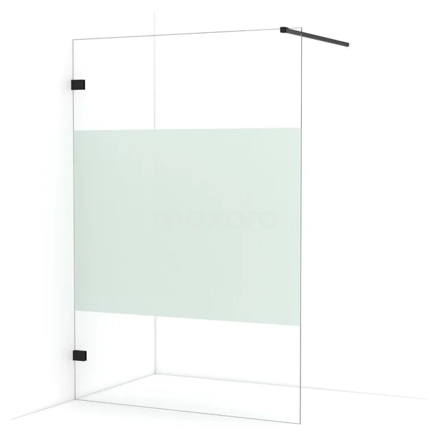 Diamond begehbare Dusche | 140 cm Matt Schwarz  Feste Wand IDA14123MB