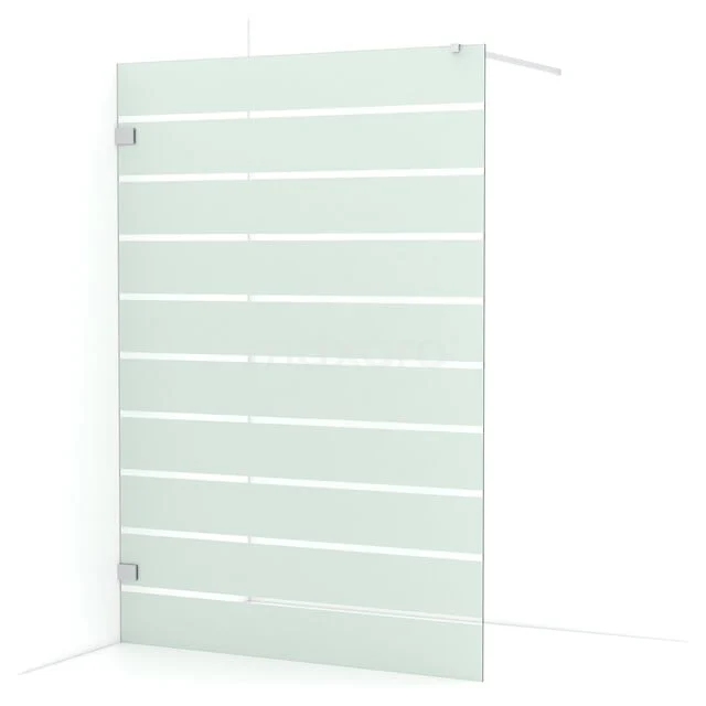 Begehbare Dusche Diamond 140cm aus klarem Sicherheitsglas mit matten Streifen Chrom IDA14126C