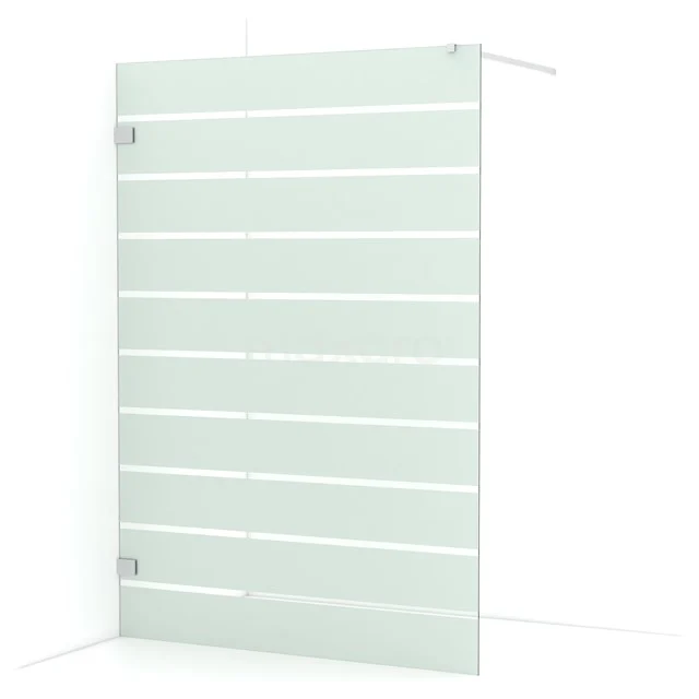 Diamond Walk-in shower | 140 cm Chrome Clear with matt stripes Fixed wall IDA14126C