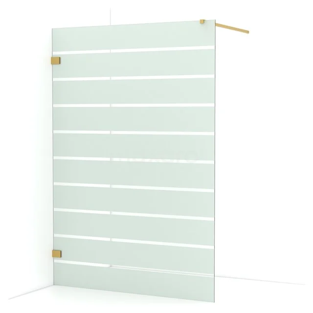 Diamond Walk-in shower | 140 cm Gold Clear with matt stripes Fixed wall IDA14126GG