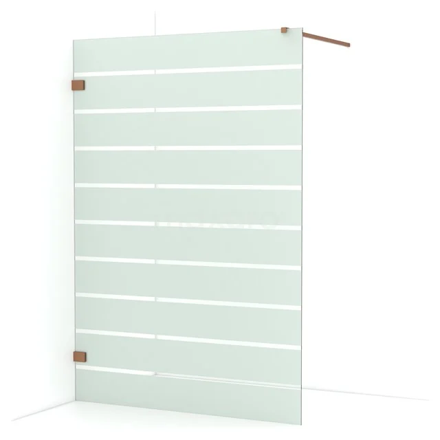 Diamond Walk-in shower | 140 cm Copper Clear with matt stripes Fixed wall IDA14126KP