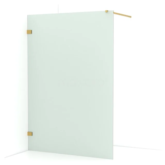 Diamond Walk-in shower | 140 cm Gold Frosted glass Fixed wall IDA14127GG