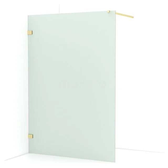 Diamond Walk-in shower | 140 cm Light gold Frosted glass Fixed wall IDA14127LG