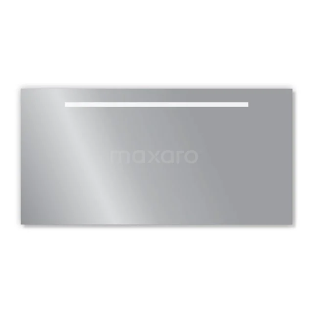 Rectangular mirror with integrated LED lighting, perfect for modern bathroom interiors.