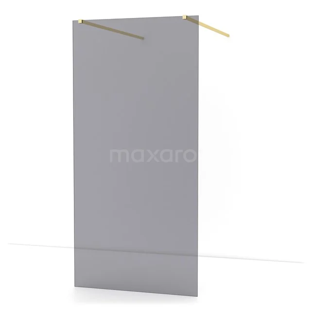 Diamond Walk-in shower | 100 cm Light gold Smoke glass Free-standing wall IDF1081LG