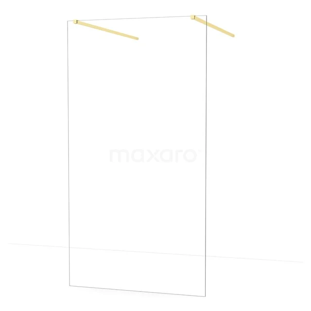 Diamond Walk-in shower | 110 cm Light gold Clear glass Free-standing wall IDF1180LG