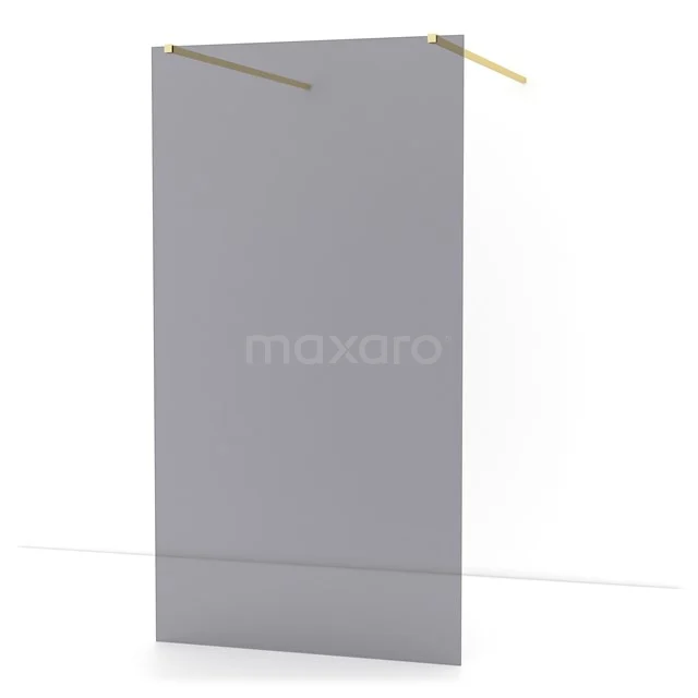 Diamond Walk-in shower | 110 cm Light gold Smoke glass Free-standing wall IDF1181LG