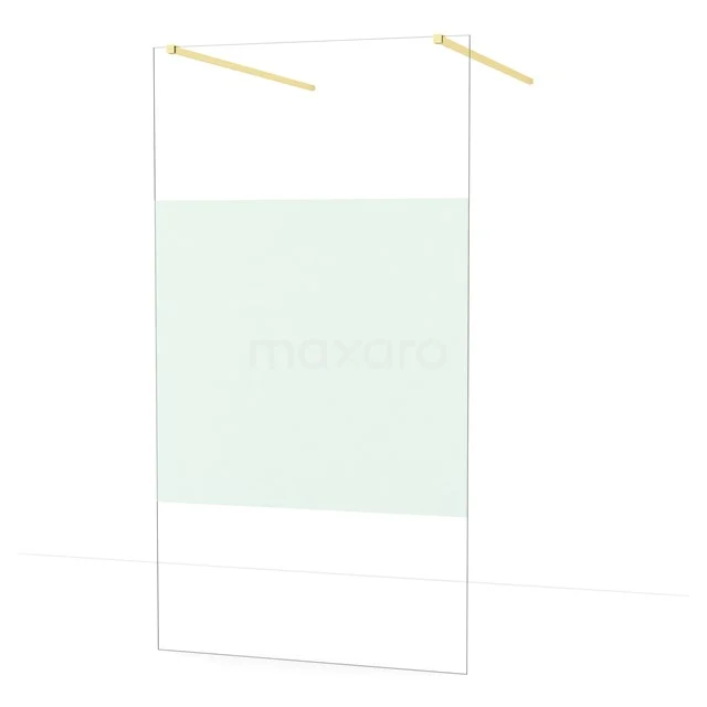 Diamond Walk-in shower | 110 cm Light gold Clear with matt strip Free-standing wall IDF1183LG