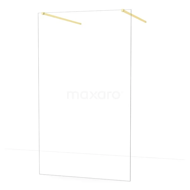 Diamond Walk-in shower | 120 cm Light gold Clear glass Free-standing wall IDF1280LG