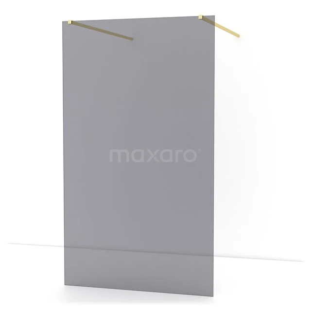Diamond Walk-in shower | 120 cm Light gold Smoke glass Free-standing wall IDF1281LG