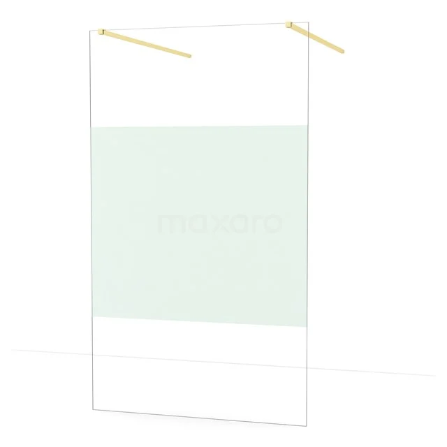 Diamond Walk-in shower | 120 cm Light gold Clear with matt strip Free-standing wall IDF1283LG