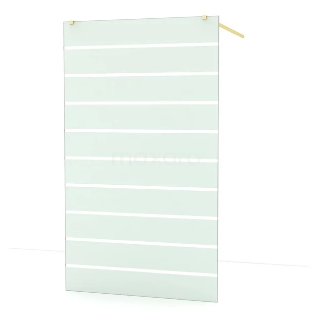 Diamond Walk-in shower | 120 cm Light gold Clear with matt stripes Free-standing wall IDF1286LG