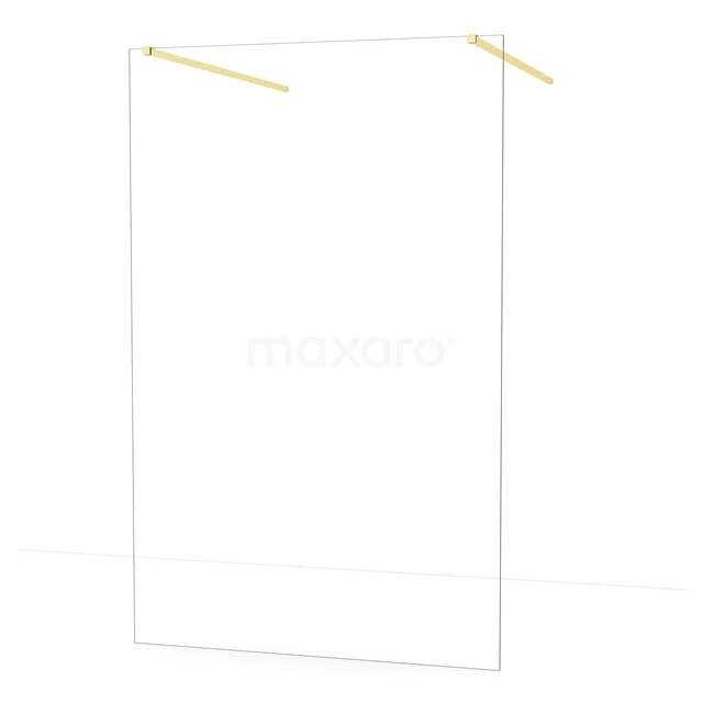 Diamond Walk-in shower | 130 cm Light gold Clear glass Free-standing wall IDF1380LG