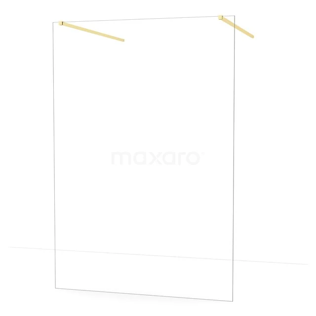 Diamond Walk-in shower | 140 cm Light gold Clear glass Free-standing wall IDF1480LG