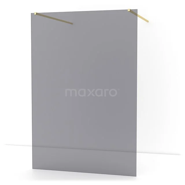 Diamond Walk-in shower | 140 cm Light gold Smoke glass Free-standing wall IDF1481LG