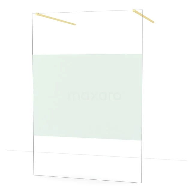 Diamond Walk-in shower | 140 cm Light gold Clear with matt strip Free-standing wall IDF1483LG
