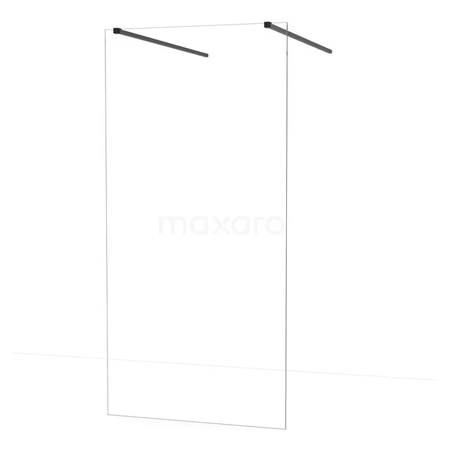 Diamond Walk-in shower | 100 cm Matte black Clear glass Free-standing wall IDF1080MB