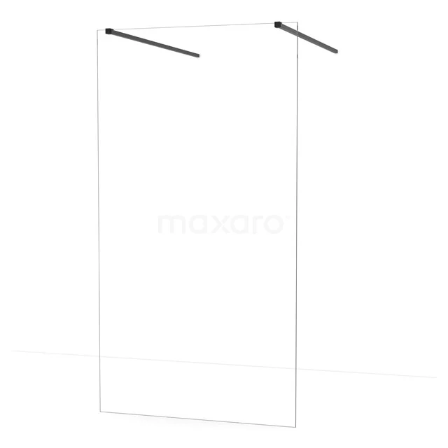 Diamond Walk-in shower | 110 cm Matte black Clear glass Free-standing wall IDF1180MB