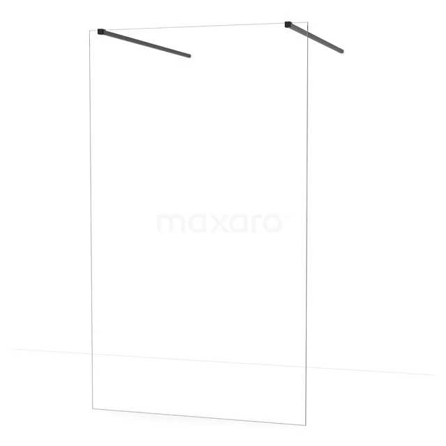 Diamond Walk-in shower | 120 cm Matte black Clear glass Free-standing wall IDF1280MB