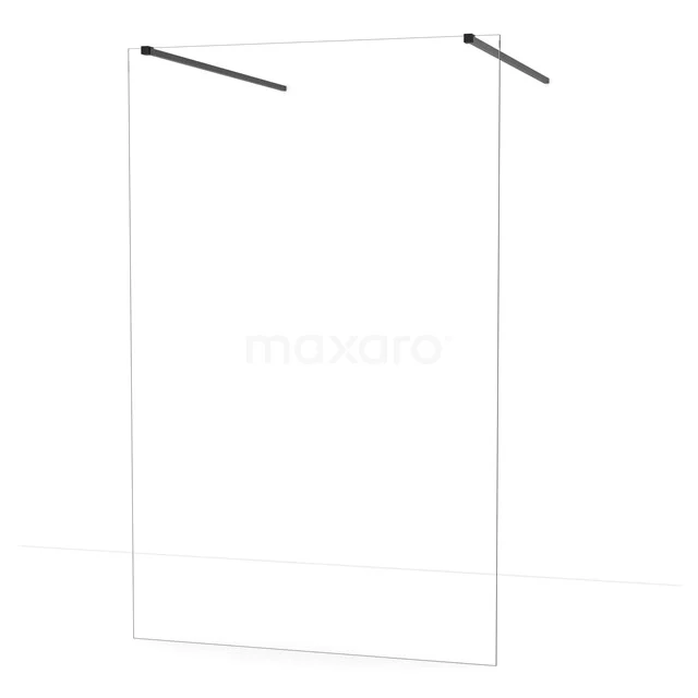 Diamond Walk-in shower | 130 cm Matte black Clear glass Free-standing wall IDF1380MB