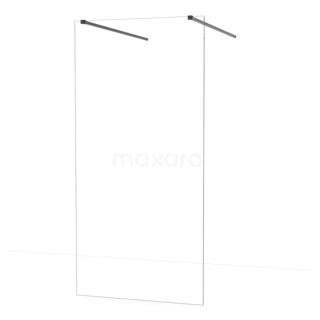 Diamond Walk-in shower | 100 cm Black chrome Clear glass Free-standing wall IDF1080BC