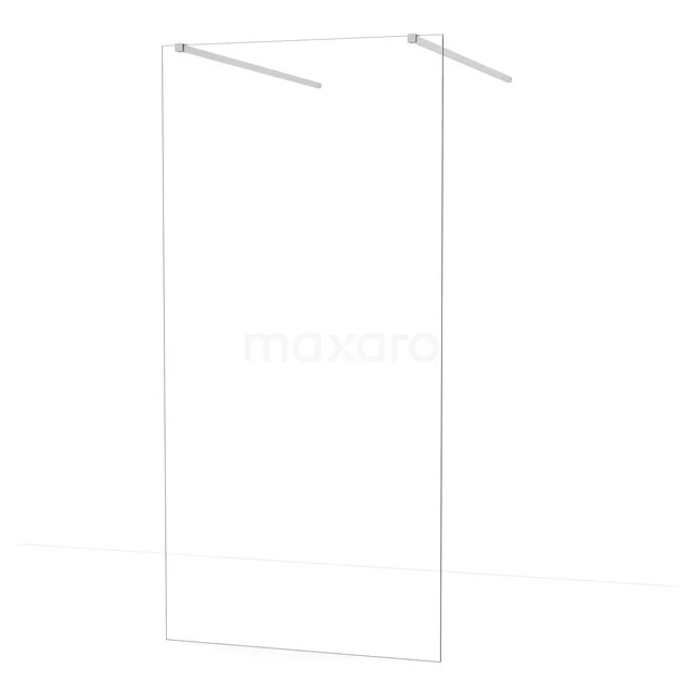 Freistehende begehbare Dusche Diamant 110cm 8mm klares Sicherheitsglas Gebürsteter Edelstahl IDF1080BR