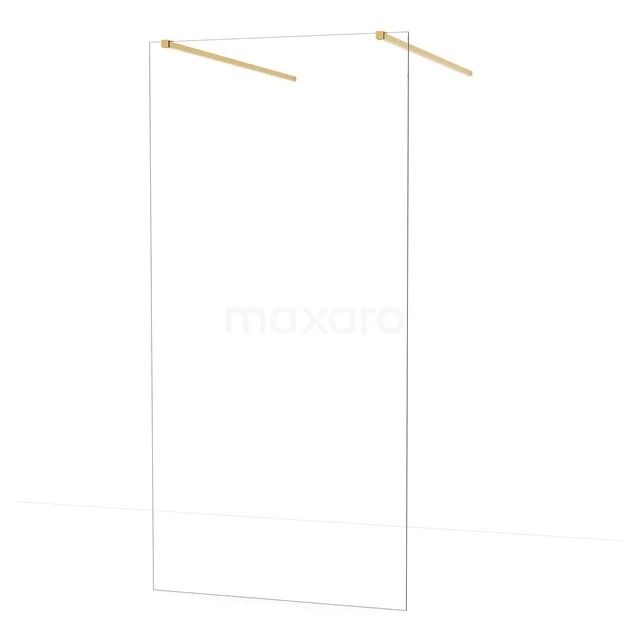 Diamond Walk-in shower | 100 cm Gold Clear glass Free-standing wall IDF1080GG
