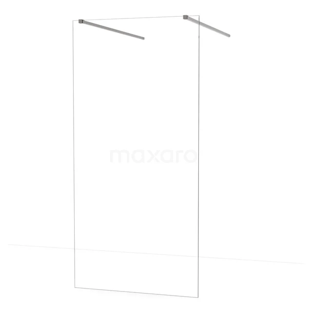 Diamond Walk-in shower | 100 cm Black metal Clear glass Free-standing wall IDF1080ZM