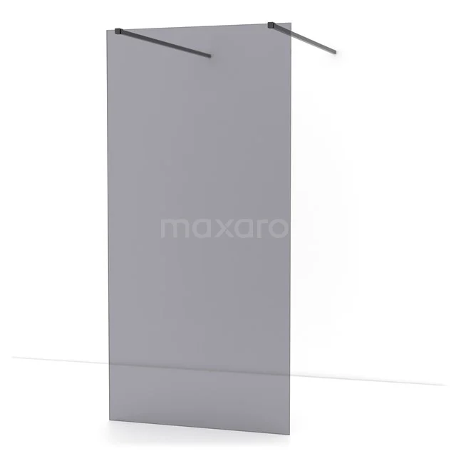 Diamond Walk-in shower | 100 cm Black chrome Smoke glass Free-standing wall IDF1081BC