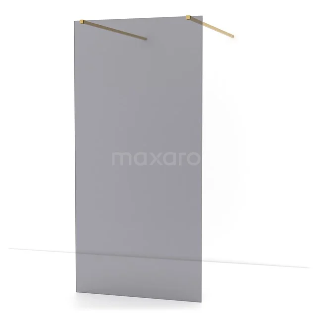 Diamond Walk-in shower | 100 cm Gold Smoke glass Free-standing wall IDF1081GG