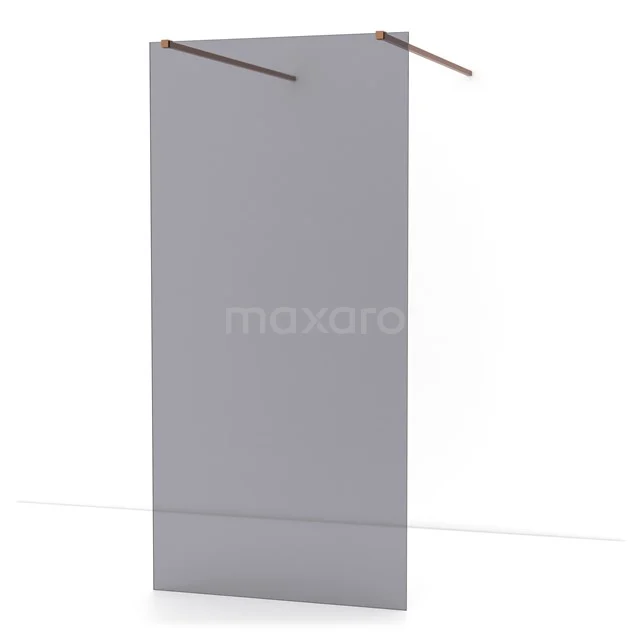 Diamond Walk-in shower | 100 cm Copper Smoke glass Free-standing wall IDF1081KP