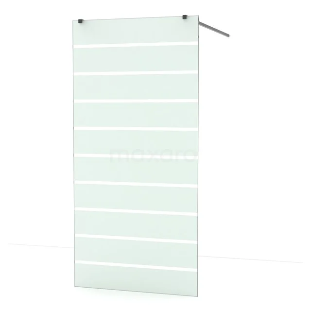 Freistehende begehbare Dusche Diamant 100cm 8mm klares Sicherheitsglas mit matten Streifen Schwarzchrom IDF1086BC Freistehende begehbare Dusche Diamant 100cm 8mm klares Sicherheitsglas mit matten Streifen Schwarzchrom IDF1086BC