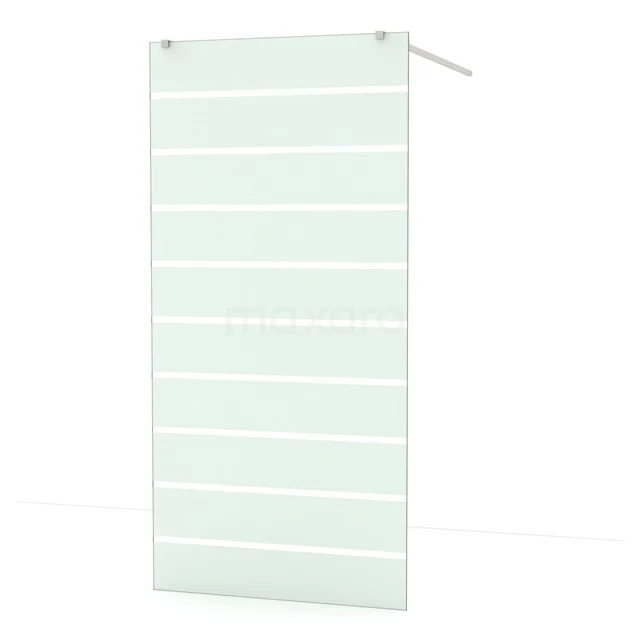 Diamond Walk-in shower | 100 cm Stainless steel Clear with matt stripes Free-standing wall IDF1086BR