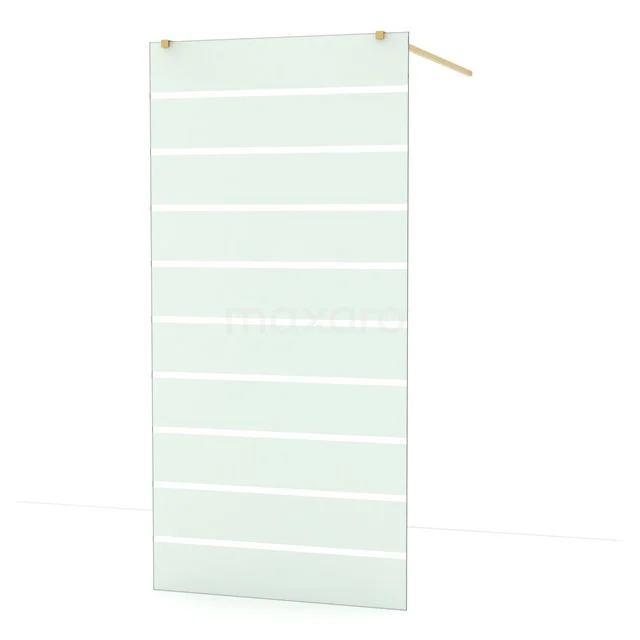 Diamond Walk-in shower | 100 cm Gold Clear with matt stripes Free-standing wall IDF1086GG