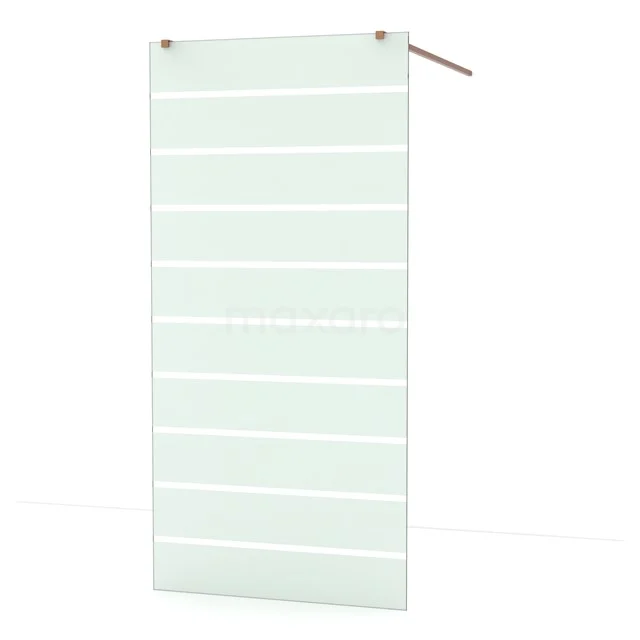Diamond Walk-in shower | 100 cm Copper Clear with matt stripes Free-standing wall IDF1086KP