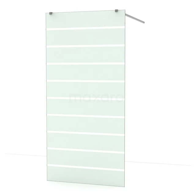 Diamond Walk-in shower | 100 cm Black metal Clear with matt stripes Free-standing wall IDF1086ZM