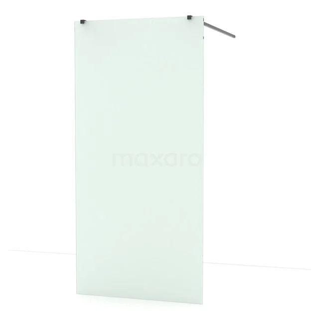 Diamond Walk-in shower | 100 cm Black chrome Frosted glass Free-standing wall IDF1087BC