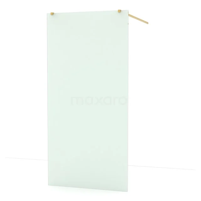 Diamond Walk-in shower | 100 cm Gold Frosted glass Free-standing wall IDF1087GG