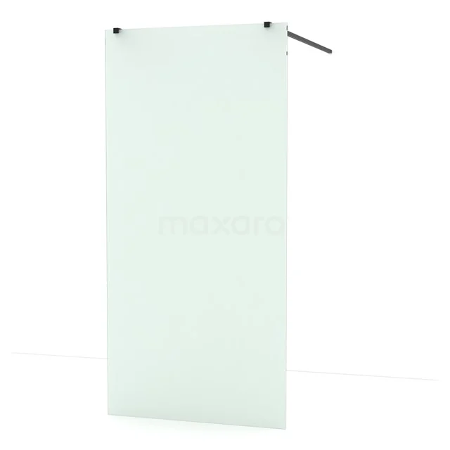 Diamond Walk-in shower | 100 cm Matte black Frosted glass Free-standing wall IDF1087MB