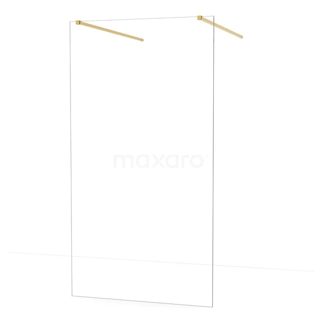 Diamond Walk-in shower | 110 cm Gold Clear glass Free-standing wall IDF1180GG