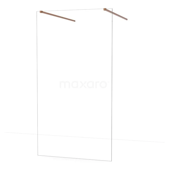 Diamond Walk-in shower | 110 cm Copper Clear glass Free-standing wall IDF1180KP