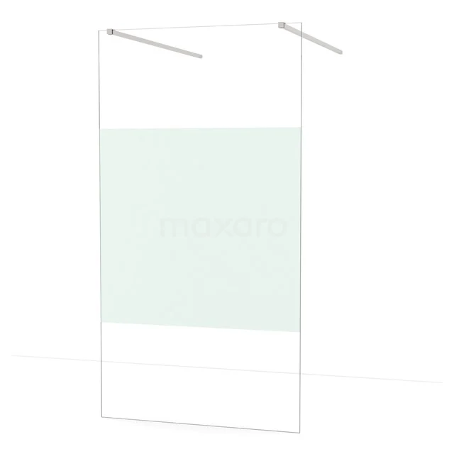 Diamond Walk-in shower | 110 cm Stainless steel Clear with matt strip Free-standing wall IDF1183BR